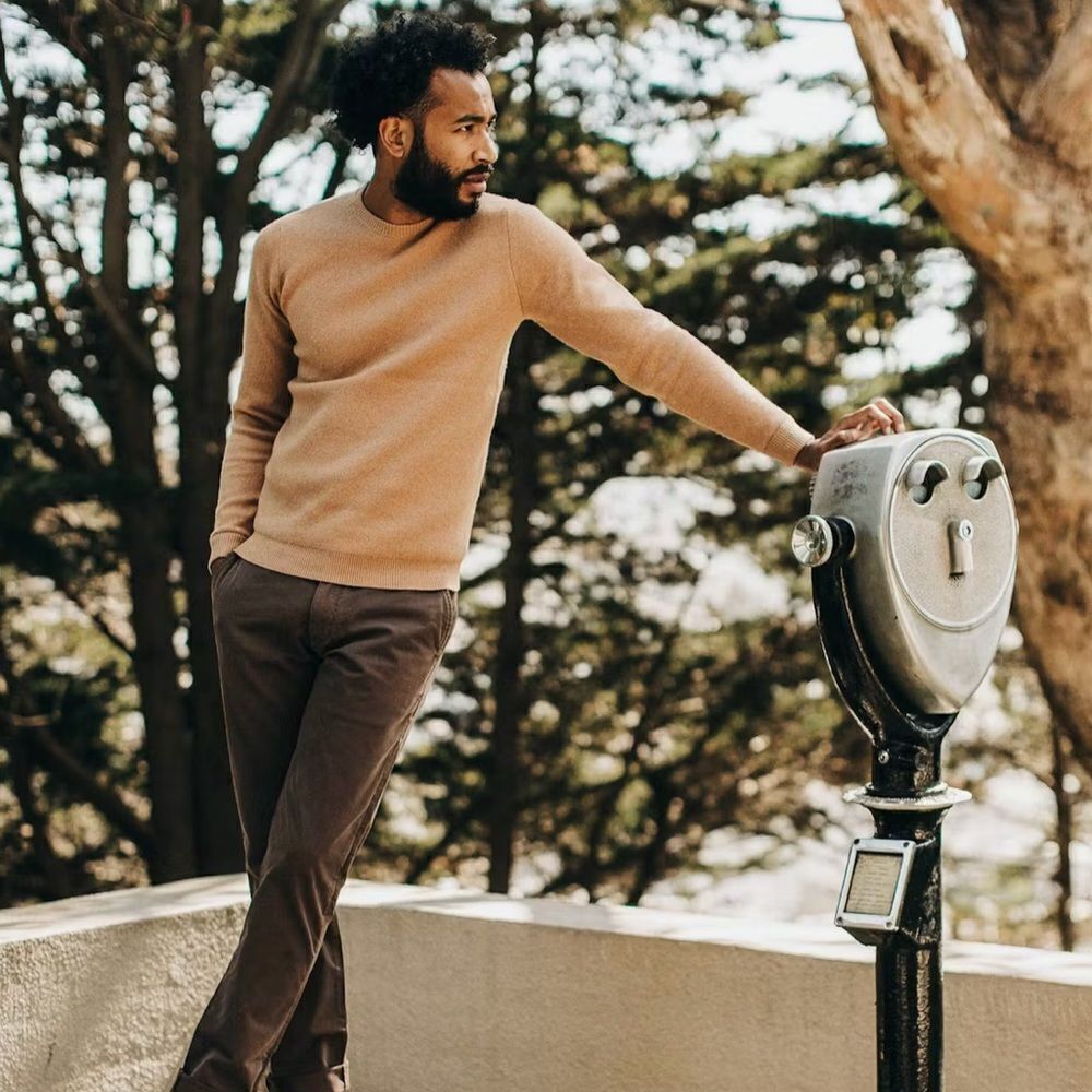 Taylor Stitch The Double Knit Sweater in British Khaki